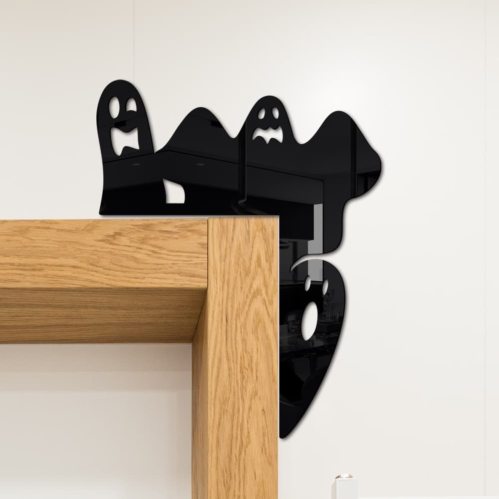 Adesivo De Interruptor De Luz De Halloween 3D Espelho Acrílico Parede Gato Preto Bruxa Abóbora Morcego Fantasma Aranha W