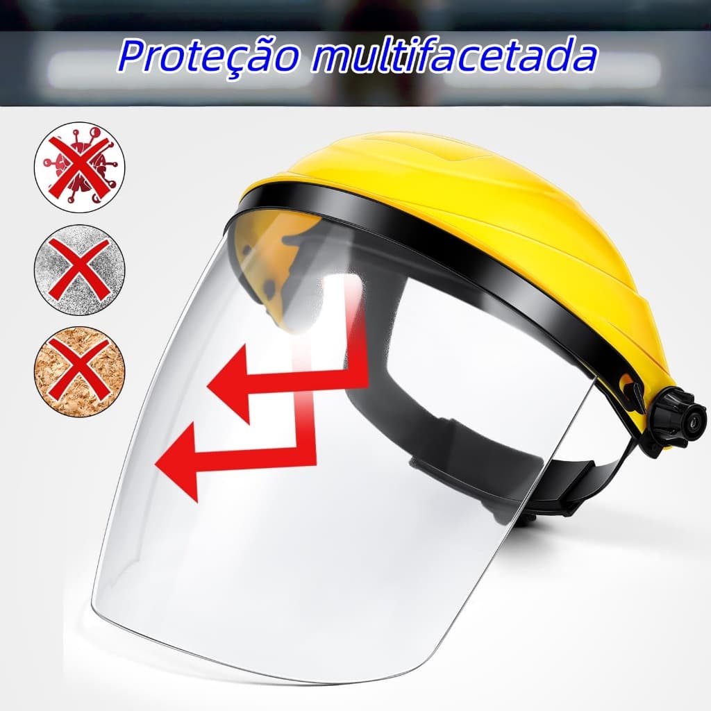 Protetor Facial Telado Tela Nylon C/Protetor Auricular Protetor Facial Com Tela De Nylon Para Operador De Roçadeira ASD
