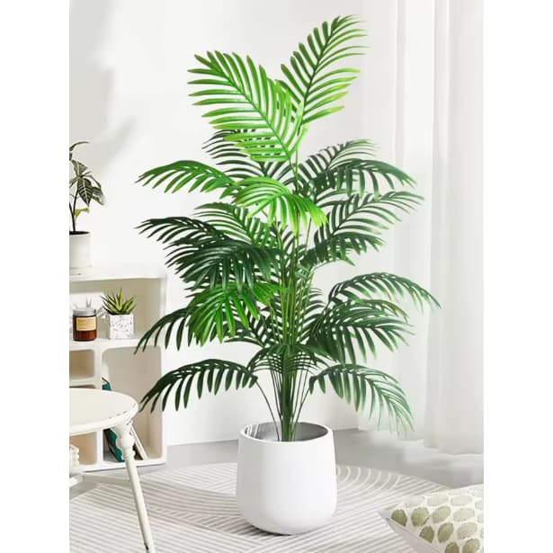 75CM 18 Folhas Planta Artificial Palmeira Areca Real Toque