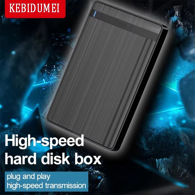 2026 Nova Caixa Externa de Disco Rígido SATA 5Gbps para USB 3.0/Type-C, Compatível com SSD e HDD, Armazenamento Externo