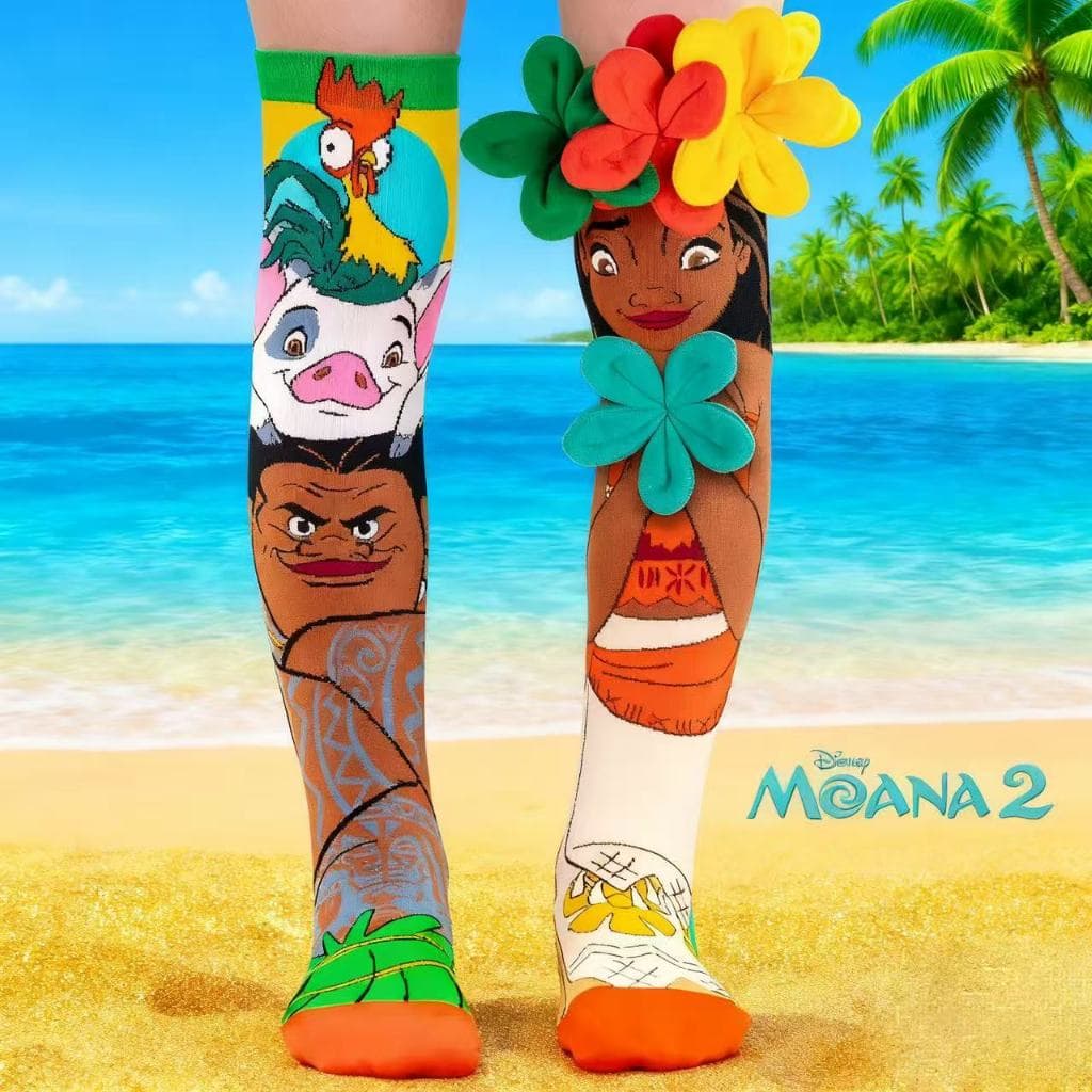 Meias Maluca Infantil Moana 3D 3 a 80 Anos Meias Cano Alto Infantil Menia Moana