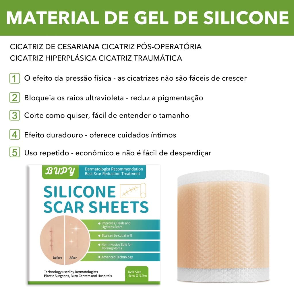 Terapia Da Folha Do Gel Silicone Remoção Cicatriz Cirurgia De 1 Pces Para O Tratamento [feng]