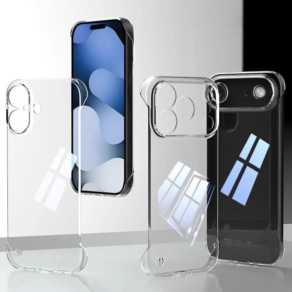 Capa De Telefone De Cor Transparente De Plástico Rígido De Luxo Sem Moldura Para iPhone air 17 16e 16 11 12 13 14 15 Pro