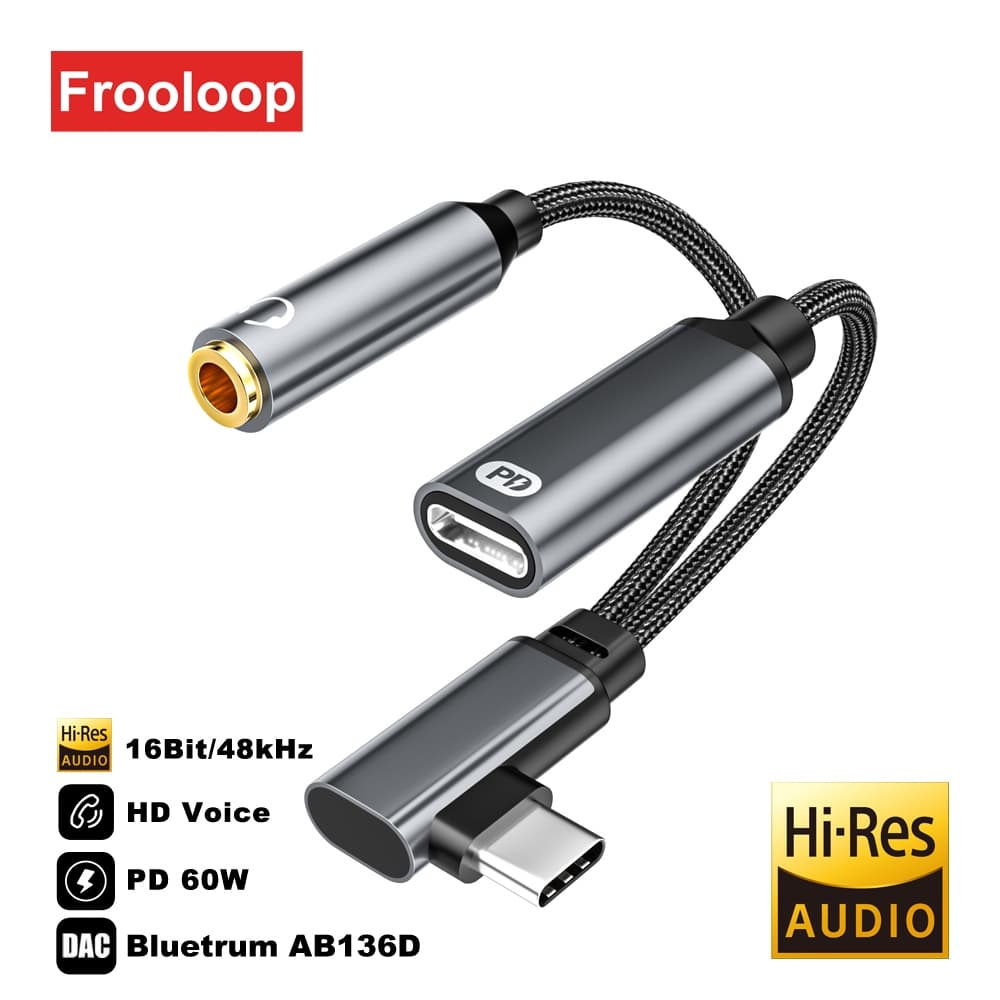 60W DAC USB Tipo C Para 3.5mm Jack Adaptador De Alta Fidelidade-Áudio Aux Conversor iPhone 15/16 iPad Pro S24U S25U 16 B