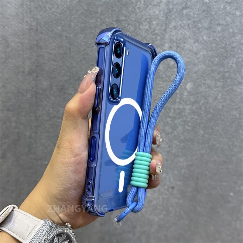 Capa Para infinix hot 50 60 60i Pro Plus Galvanoplastia De Telefone anti-Queda Estética Novo Anel De Sucção Magnética de
