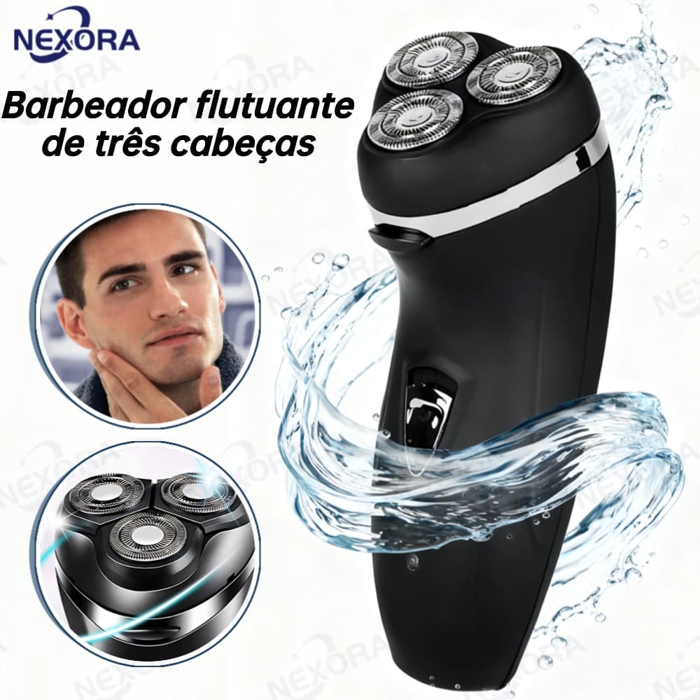 Máquina De Barbear Masculina Recarregável 220V 4D 3 Cabeças  Homens Elétrico Barbeador De Barba De Cabeça