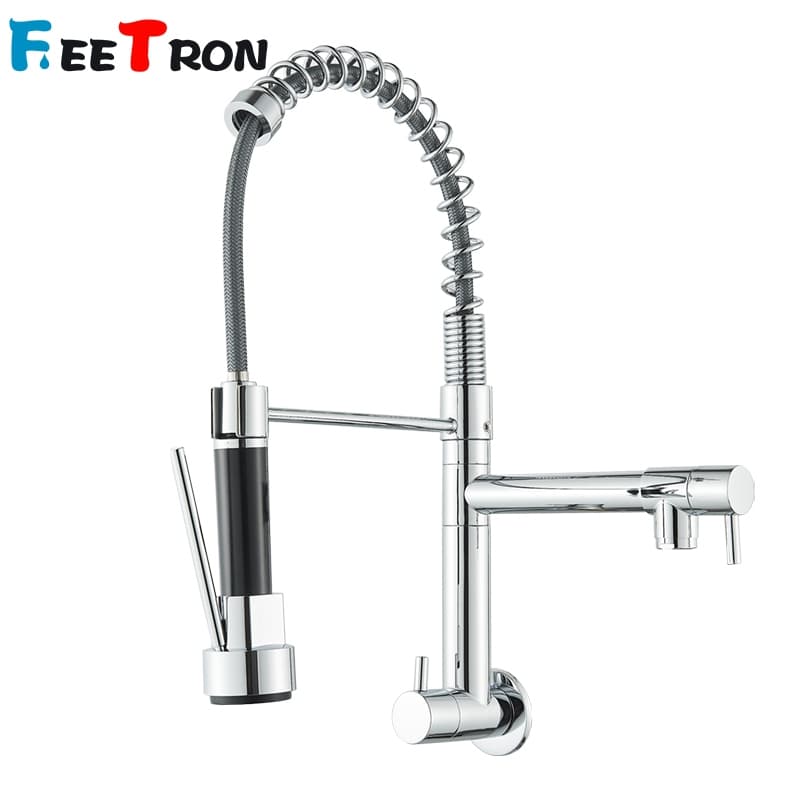 Torneira Cozinha Gourmet Monocomando De Parede Móvel Misturador Cozinha Água Fria Única Cromado