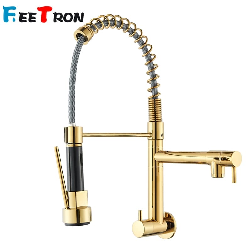 Torneira Cozinha Gourmet Monocomando De Parede Móvel Misturador Cozinha Água Fria Única Preto