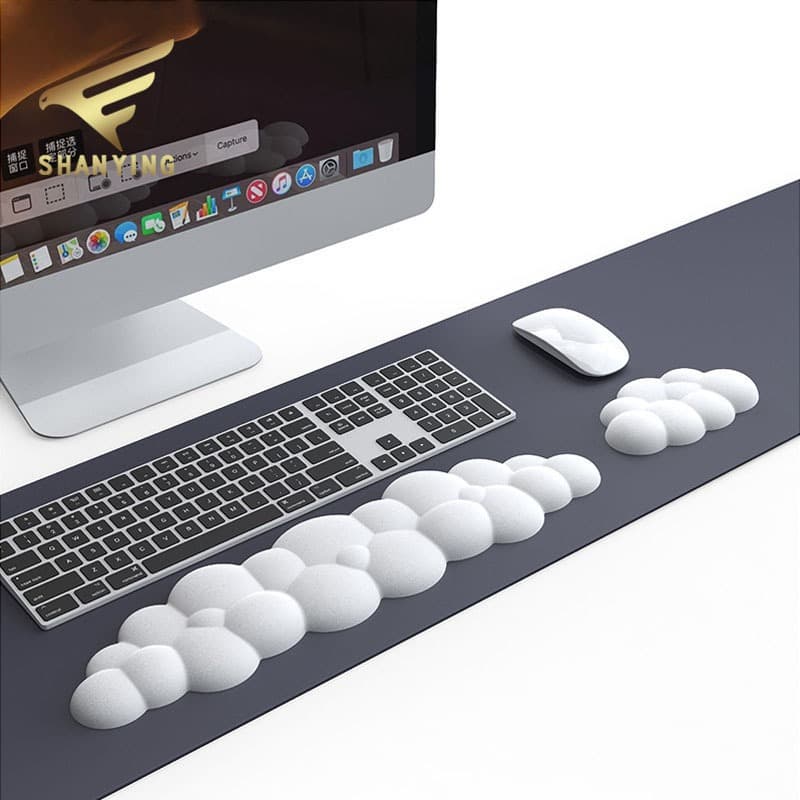 Almofada Apoio Pulso Mouse – Espuma Memória Ergonômica, Base Antiderrapante para Setup e Escritório