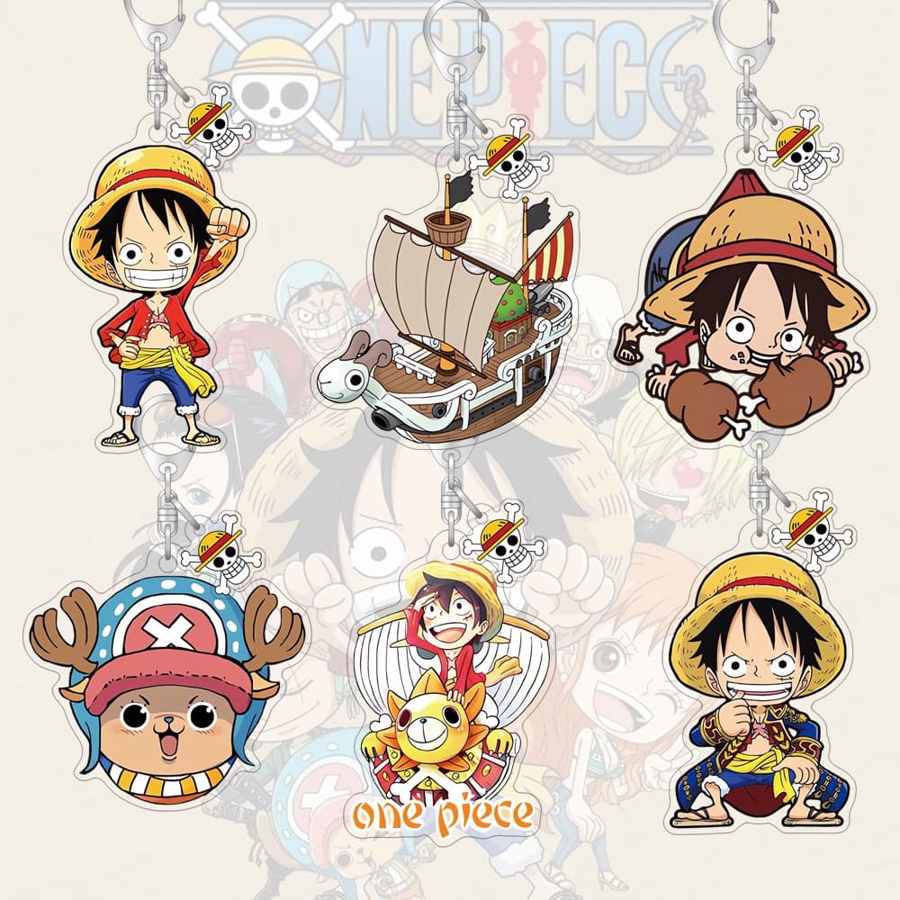 Chaveiro Anime Periférico Acrílico Pingente One Piece Luffy Zoro Cartoon Ornament Chaveiros