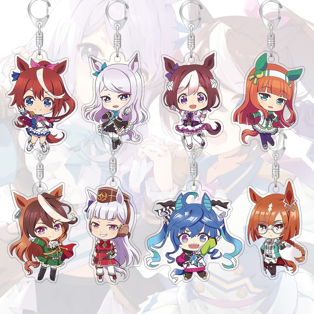 Chaveiro Acrílico Umamusume Anime Dos Desenhos Animados Bonito Pingente Chaveiros Mochila Pequeno Presente