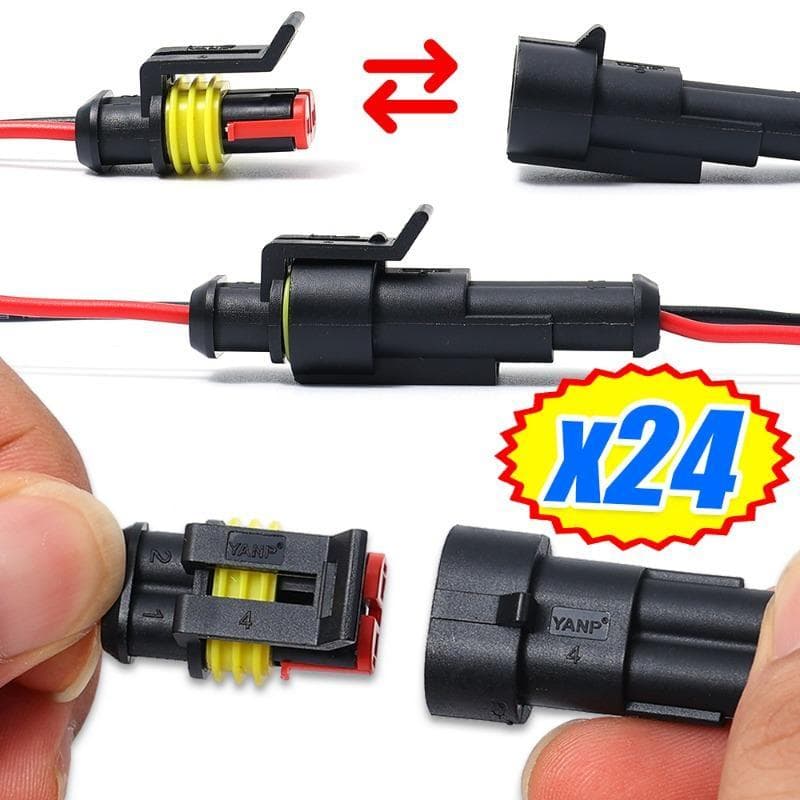 Carro Macho Fêmea Conector Elétrico Plug 2 Pinos À Prova Dwaterproof Água Kit Terminal Com Fio Para Barco Substituição D