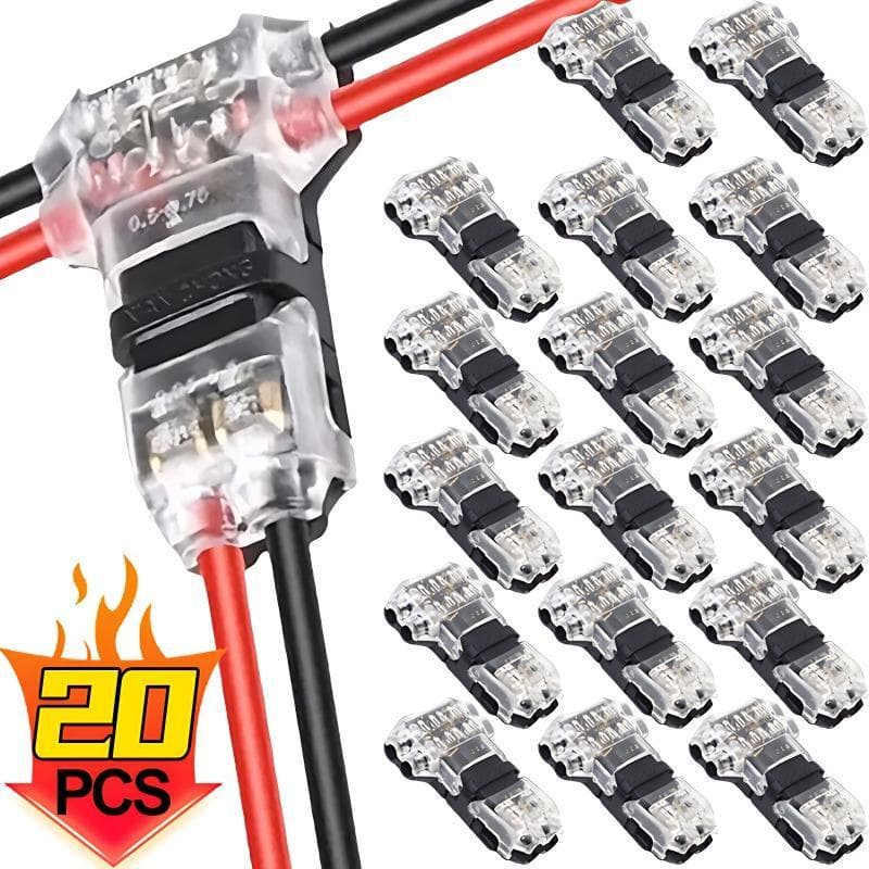 5-20 Unidades Em Forma De T 2 Pinos 2 Vias Fio Conector De Rápido Bloco Terminal Universal Sem Descascamento De Baixa Te