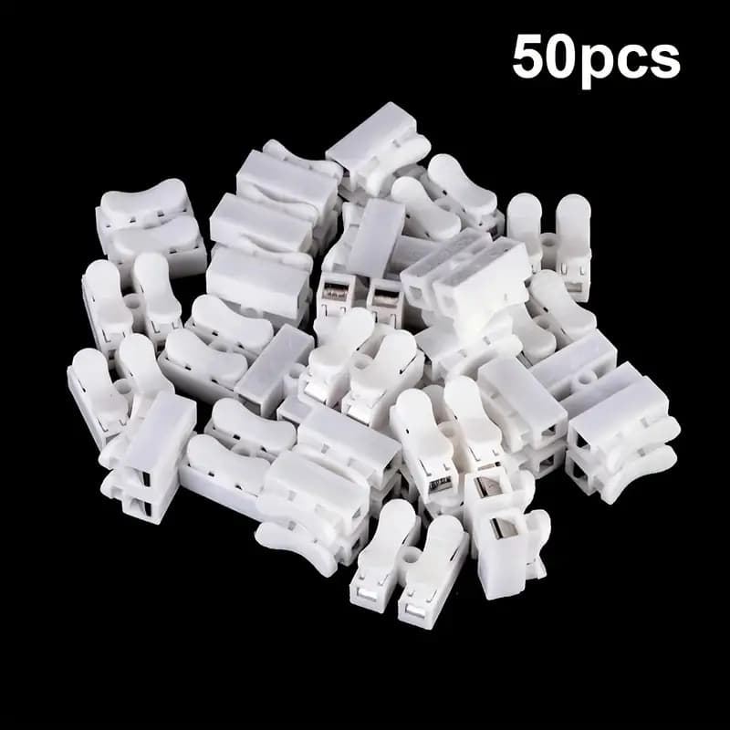 kit 50 Conector de Pressão 2 via para fios duplo ou tripla Emenda Sem Solda Sem Parafusos