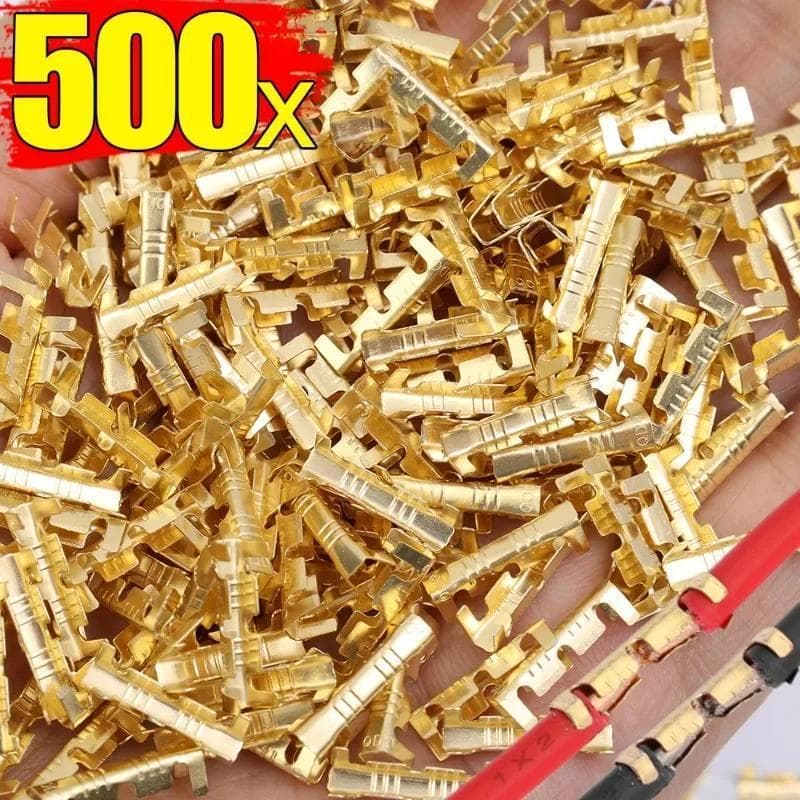 100-500 Peças Conectores Terminais Em U Abas Inserções Frias Conector De Crimpagem Duplo Forma De Latão Paralelo 0.3-1.5