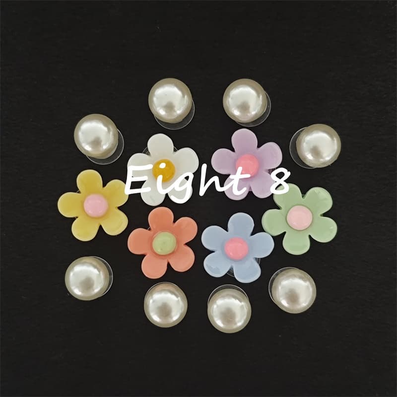 Flores Coloridas Pérolas Sapato Encantos Acessórios De Tamanco Resina Bonito DIY Fivela/Botão Decaoração Para Sapatos Fe