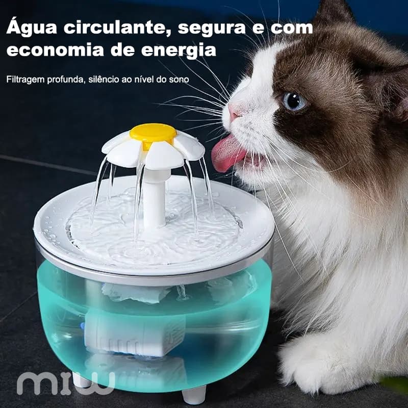 MIW Fonte De Água Automática Para Gatos-Filtro De Circulação Silenciosa , Bebedouro Elétrico Economizador De Energia
