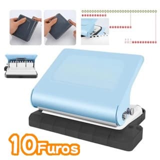 Perfurador De Papel Portátil Sem Esforço 10 Furos P/ Pastas