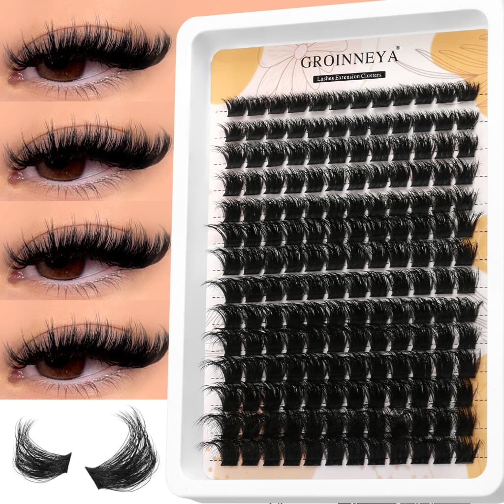 ​​GROINNEYA Extension de Cílios Tufos 3D Volumosos e Faro para DIY​ Extensão de Cílios