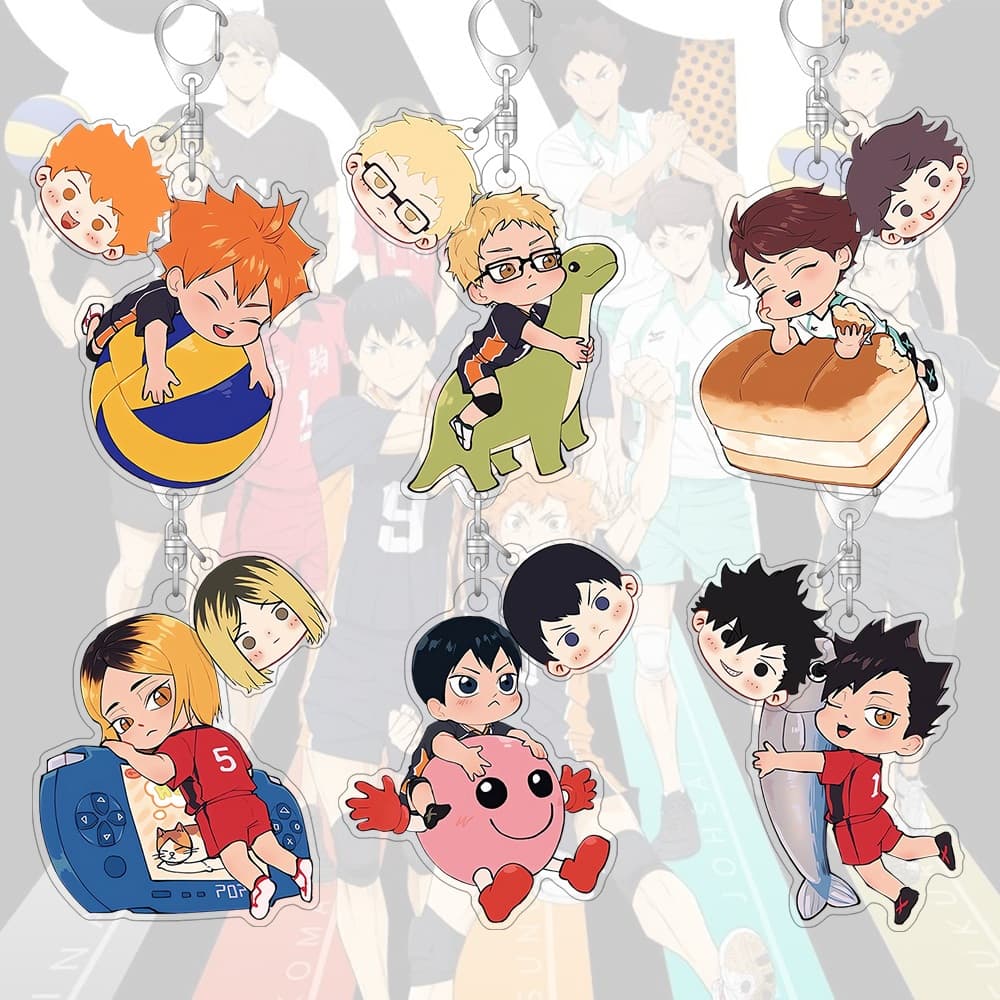 Chaveiro Acrílico Haikyu Hinata Tsukishima Kei Dos Desenhos Animados Amine Bonito Pingente Chaveiros Mochila Pequeno Pre