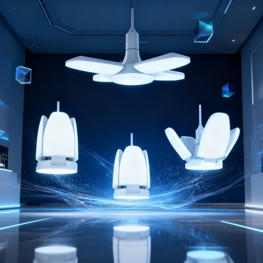Lâmpada Led 60w Pétalas Girassol Dobrável 6500k Ajustável Super Branco Bivolt Multifuncional