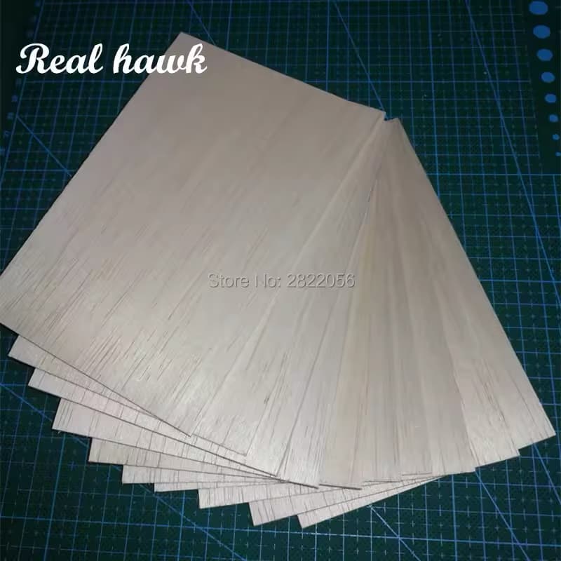 10 peças 200x100x0.75~5mm Lâminas de madeira balsa modelo AAA+, material para aviões e barcos de modelo RC DIY