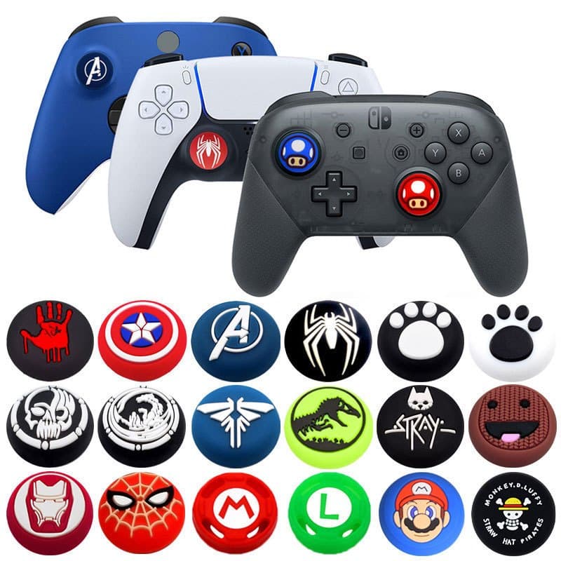 2pc Capa Flexível De Silicone Grip Polegar Para Sony Playstation 5 4 PS5 PS4 XBOX Switch Pro Controle De Jogos Analógico Joystick Protetora Acessórios