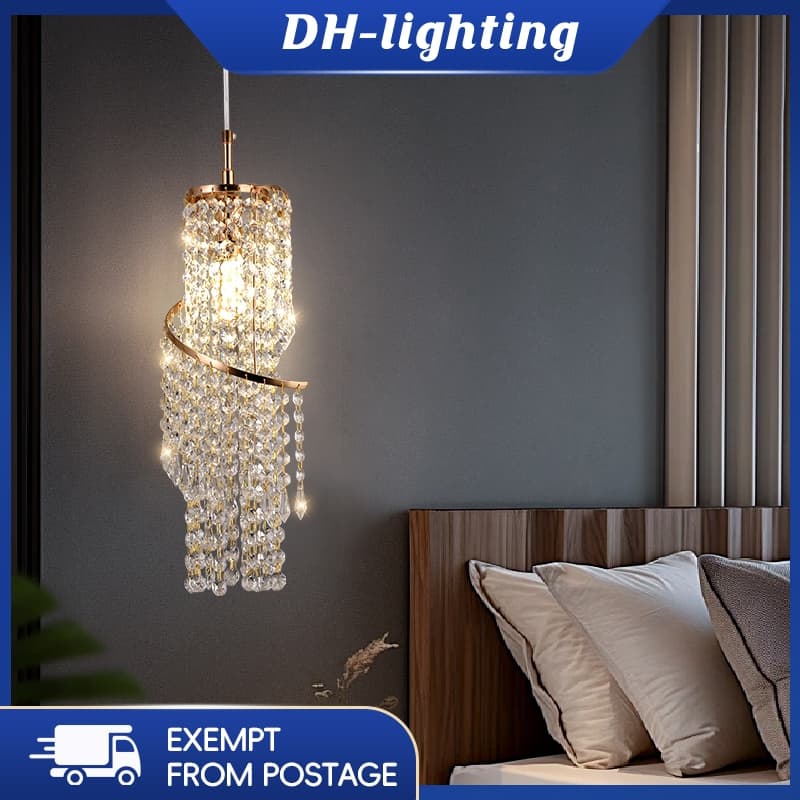 (Com Lâmpada) Lustre De Cristal mini Moderno E Minimalista Quarto Pequeno LED Decorativa De Três Cores Sala De Estar Jan