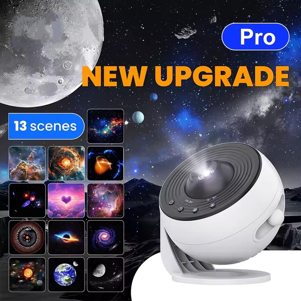 Projetor Galaxy Luz Noturna Céu Estrelado 360 ° Lâmpada De Planetário Giratória Para Quarto De Crianças , Presente De Di