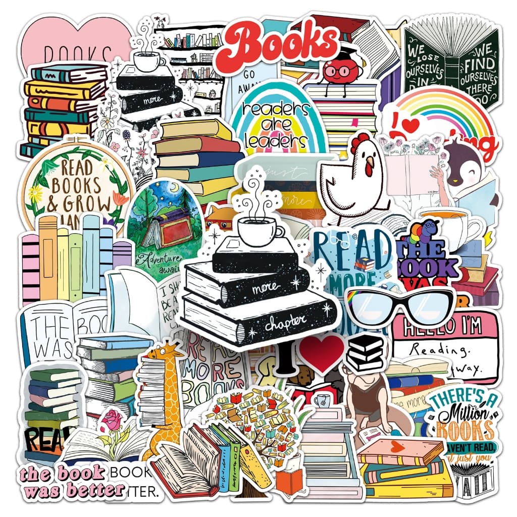 50Piece Livros De Leitura Engraçados Autocolantes À Prova D'água Para Telefones Criativo Graffiti Car Stickers