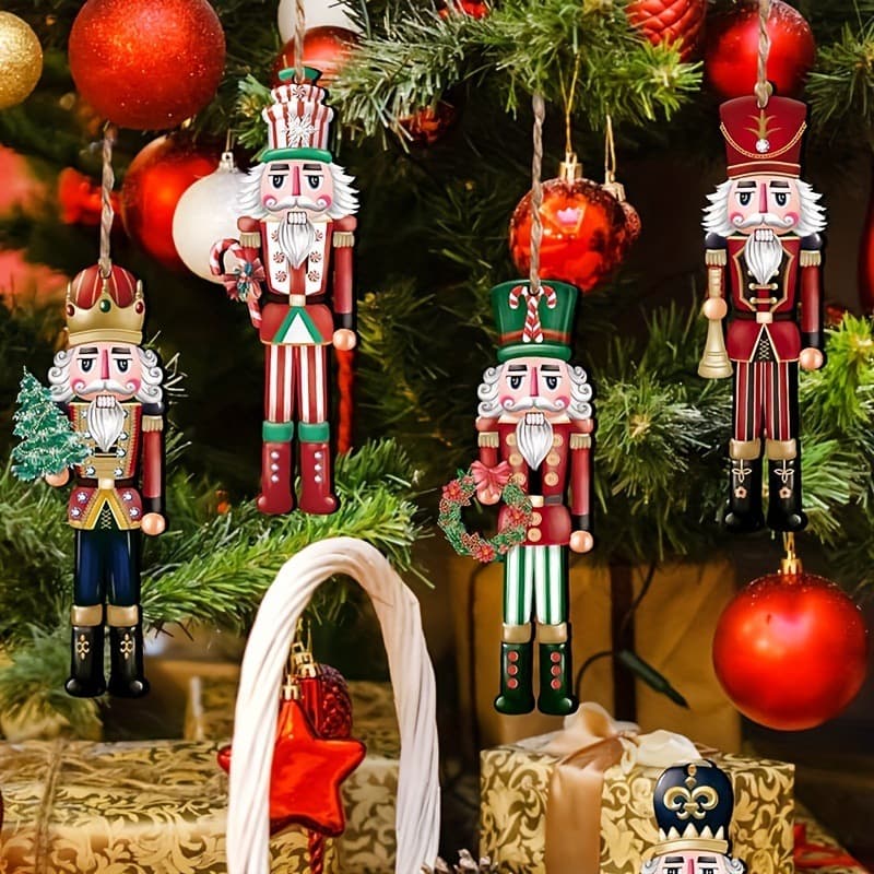36 Quebra-Nozes De Natal Conjunto De Decorações De Madeira Para Árvore Pendurado Artesanato Em Decoração De Festival Sup