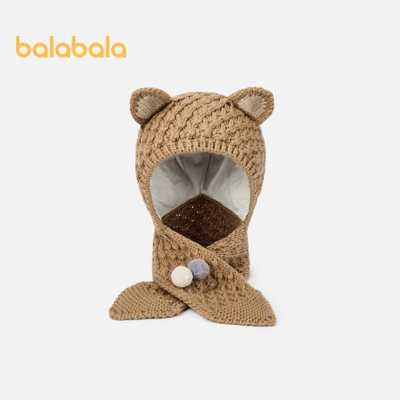 Balabala Crianças Chapéu Cachecol Conjunto Meninos Meninas 2026 Inverno Grosso Quente Bonito Adorável Macio Desgaste Diá