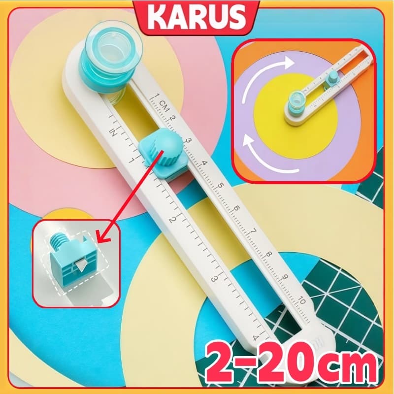 Cortador Circular De Papel Com Escala Ajustável Portátil De 2-20 Cm Para Composto
