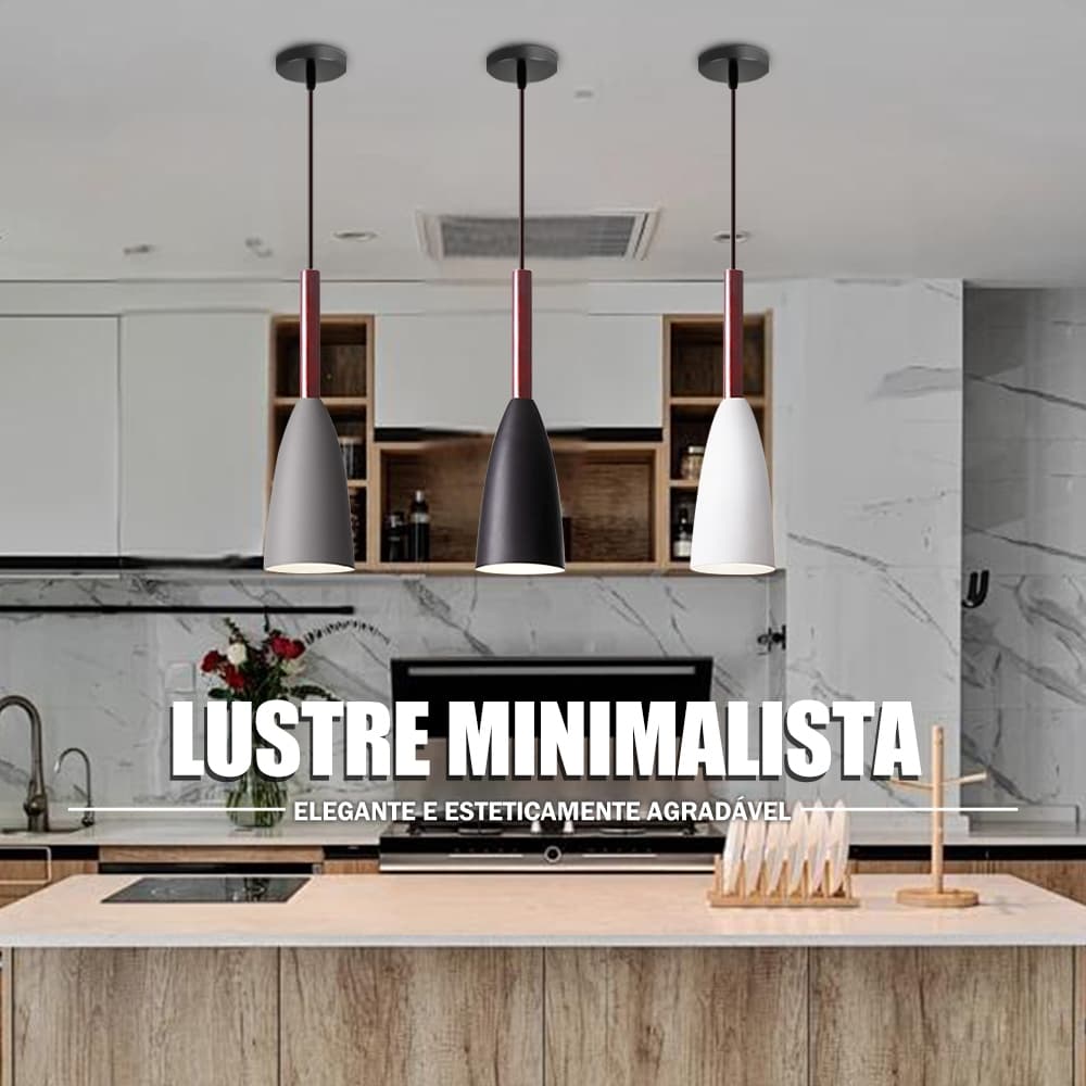 Kit 3 Luminaria Modernas Pendentes Sala Jantar De Teto Preta