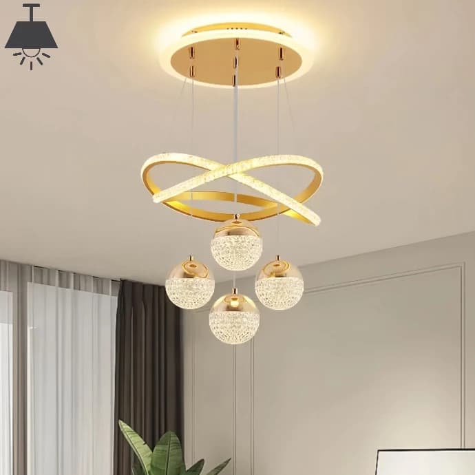 3 Cores Em 1 lustre para sala Lustre Sala De Jantar Luz Novo Estilo Cozinha Simples E Moderno Quarto
