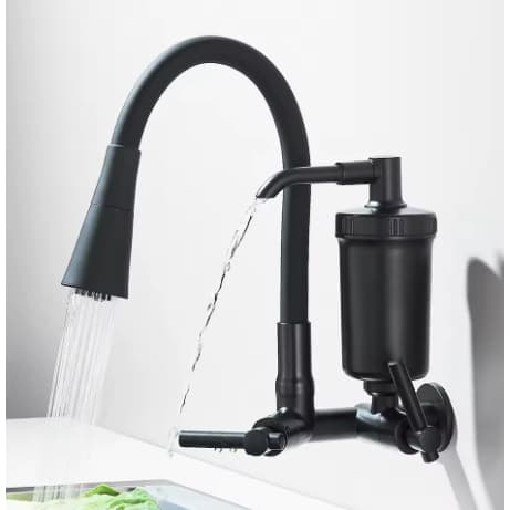 Torneira de cozinha com filtro tipo parede, bacia de vegetais, purificador de água retrátil, purificador de água potável