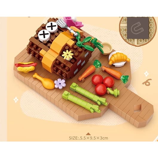 Vários Estilos De Alimentos Ímã De Geladeira Modelo Bloco De Construção Brinquedo Presente