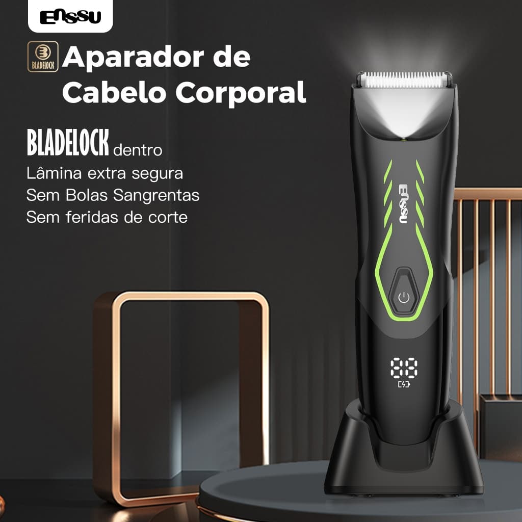 Aparador de Pelos Masculino Corpo Inteiro Impermeável Luz de Precisão LED