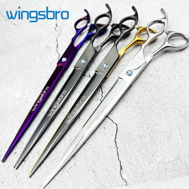 Wingsbro 9 Polegada Tesoura para cuidar de animais de estimação, Tesoura para cuidar de cães, Tesoura curva para animais