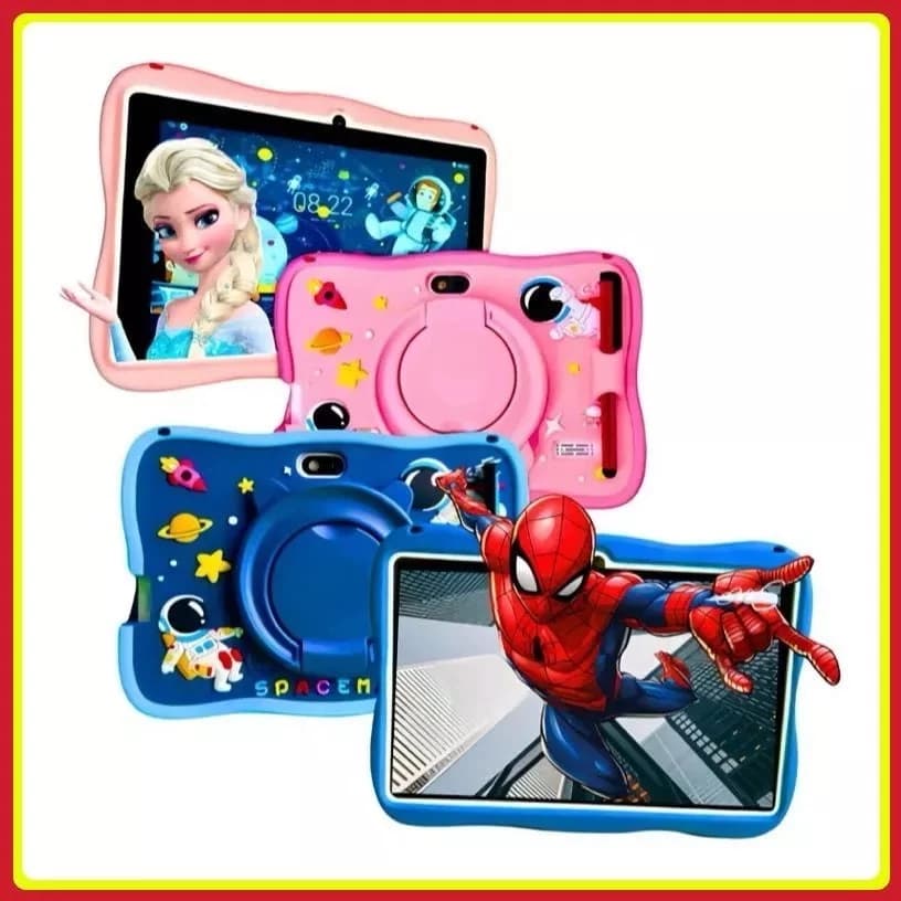 Novo Tablet Infantil WiFi 7 Polegadas Presente Crianças Aprendendo Tablets Educacional Android Quad Core Câmeras Duplas