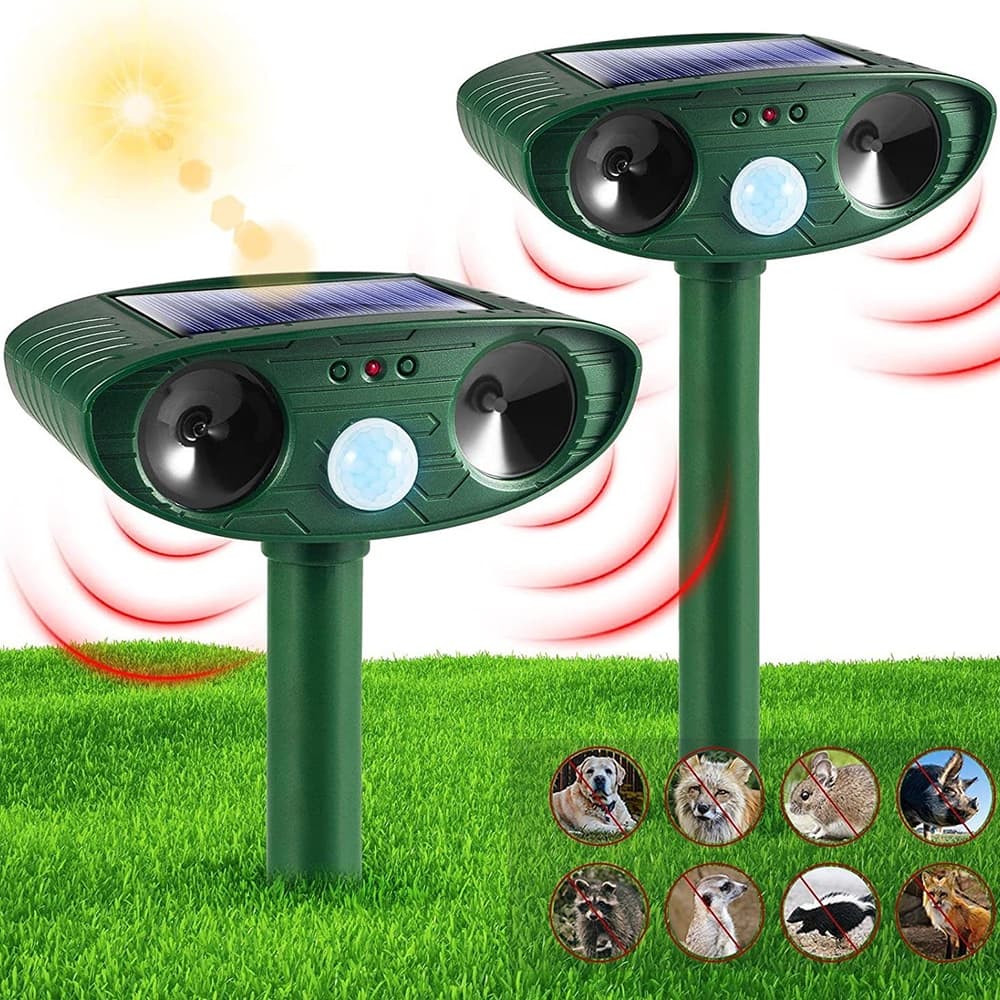 Repelente de jardim com carregamento Solar ultrassônico repelente de cães e gatos