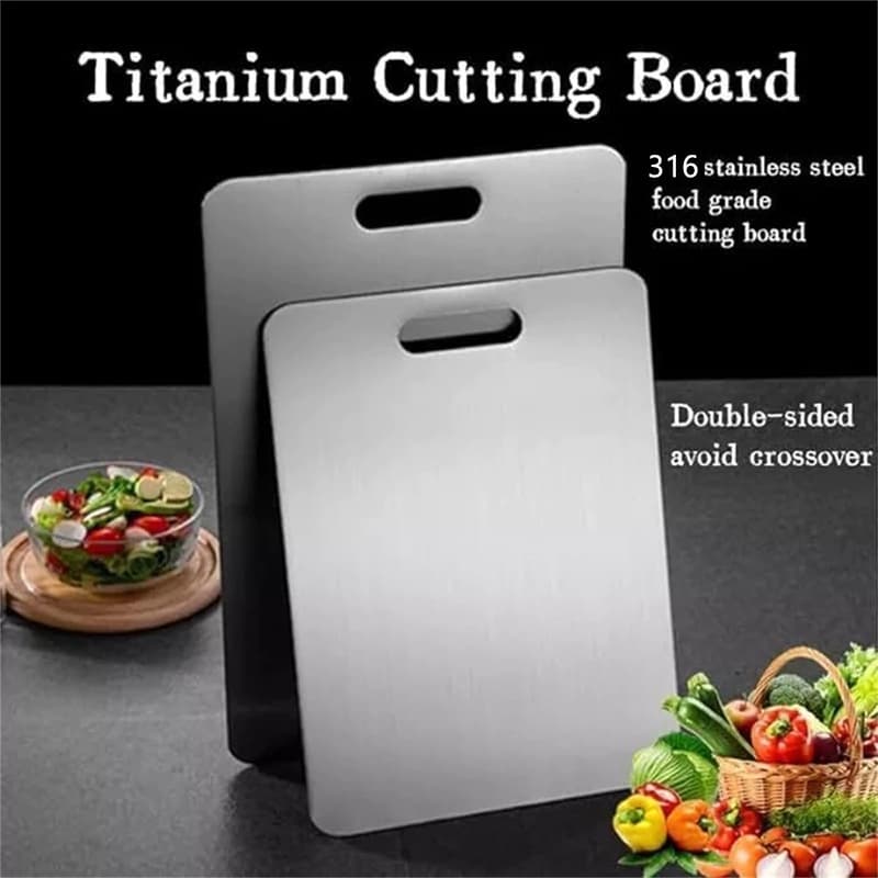 Tábua De Corte Retangular Aço Inox 316 Aço Inoxidável Antibacteriana À Prova De Mofo 46 Cm Tábua De Cozinha