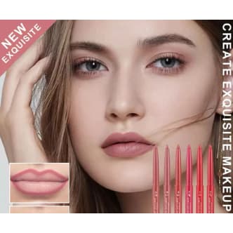 12 Pçs/Set Lipliner Lápis Desenhar Esboço A Linha Labial Caneta Matte Batom De Longa Duração Rosa Veludo Maquiagem