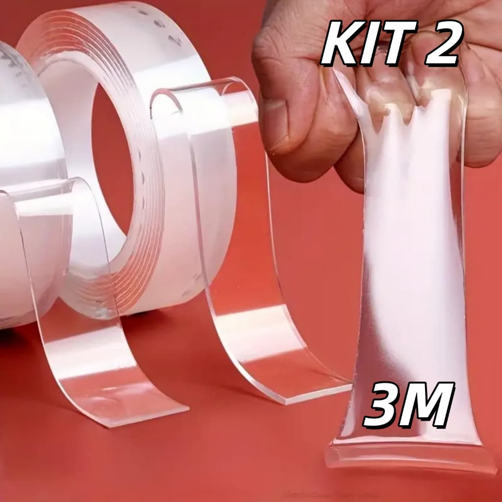Kit Fita Mágica Dupla 3M Rosto Super Forte Gel Lavável Adesivo Automático