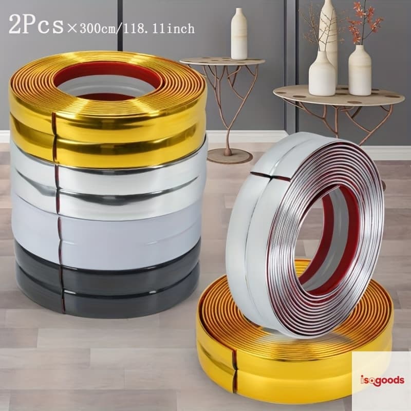 Perfil Cantoneira Fita metalizada para decoracao de PVC 10mmX10mm/15mm*15mm com autocolante barra de 3 Metro