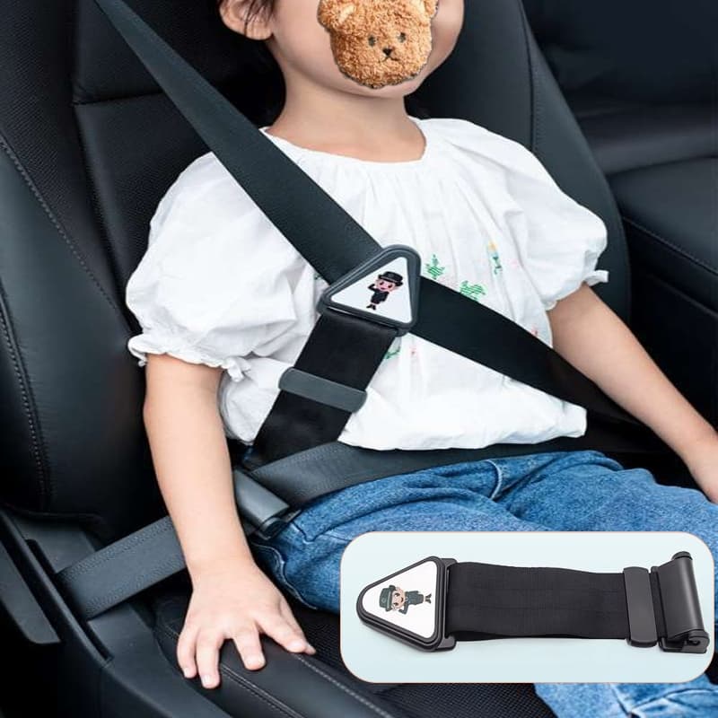 Child Car Seat Belt Adjuster – Anti-Strangulation, Adjustable Velcro