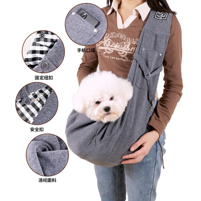 (até 15 kg)Mochila Sling Ajustável para Pets - Bolsa de Transporte Confortável para Gatos e Cachorros em Viagens