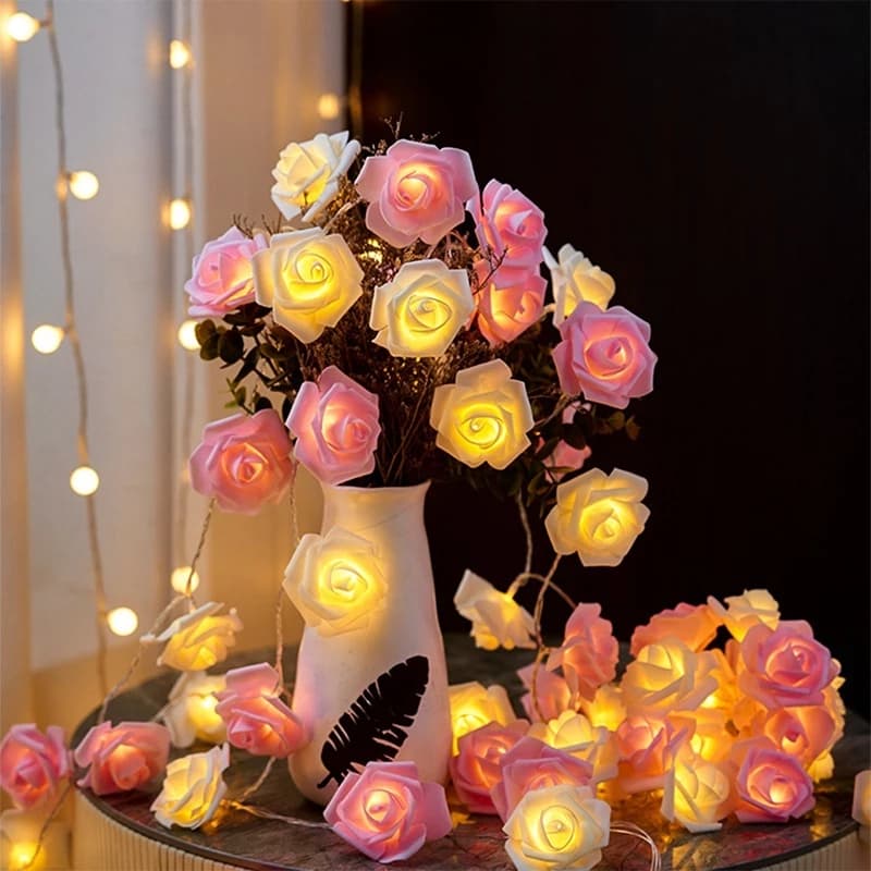 1.5M Luz De Fada Rosa LED Com Corda Para Festa de Casamento Aniversario Decoração