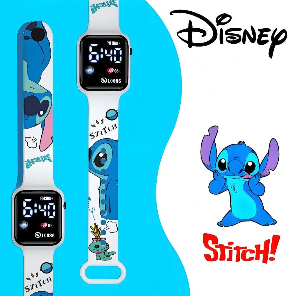 Relógio Digital Stitch Infantil Relógio Led Presente Para Crianças