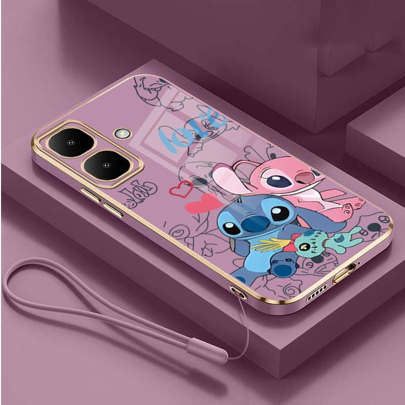 infinix Smart 10 X6725 Smart10 Casal Disney Series Capa De Concha Com Design De Ponto Fofo Macia